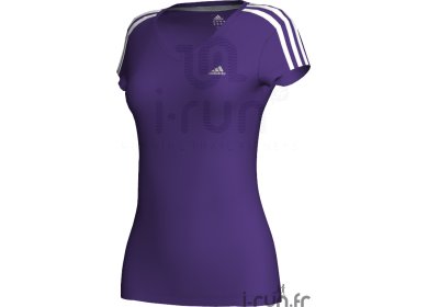 Adidas Tee shirt col V Essentials 3S Femme violet