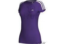 Adidas Tee shirt col V Essentials 3S Femme violet
