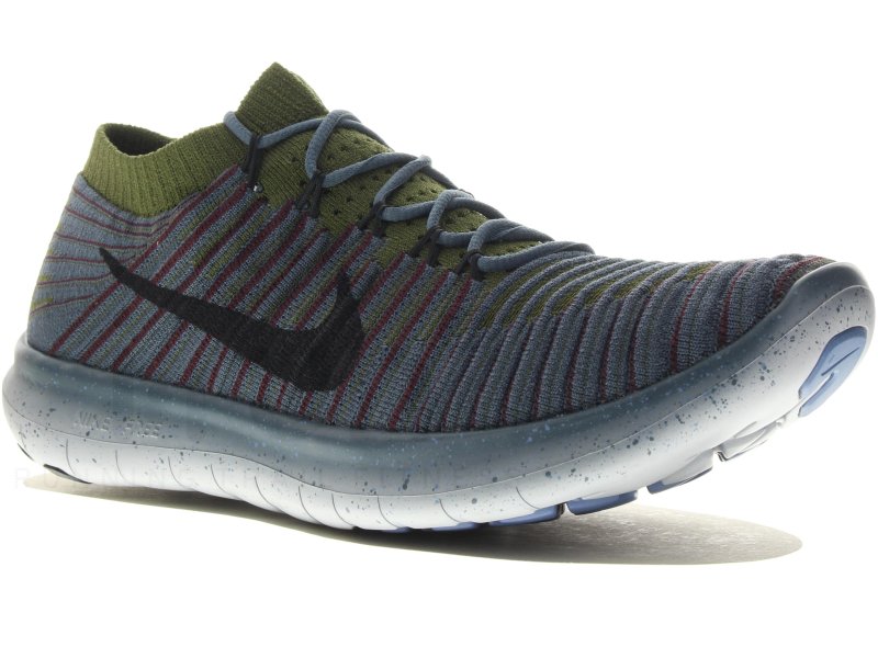 nike free rn flyknit homme bleu