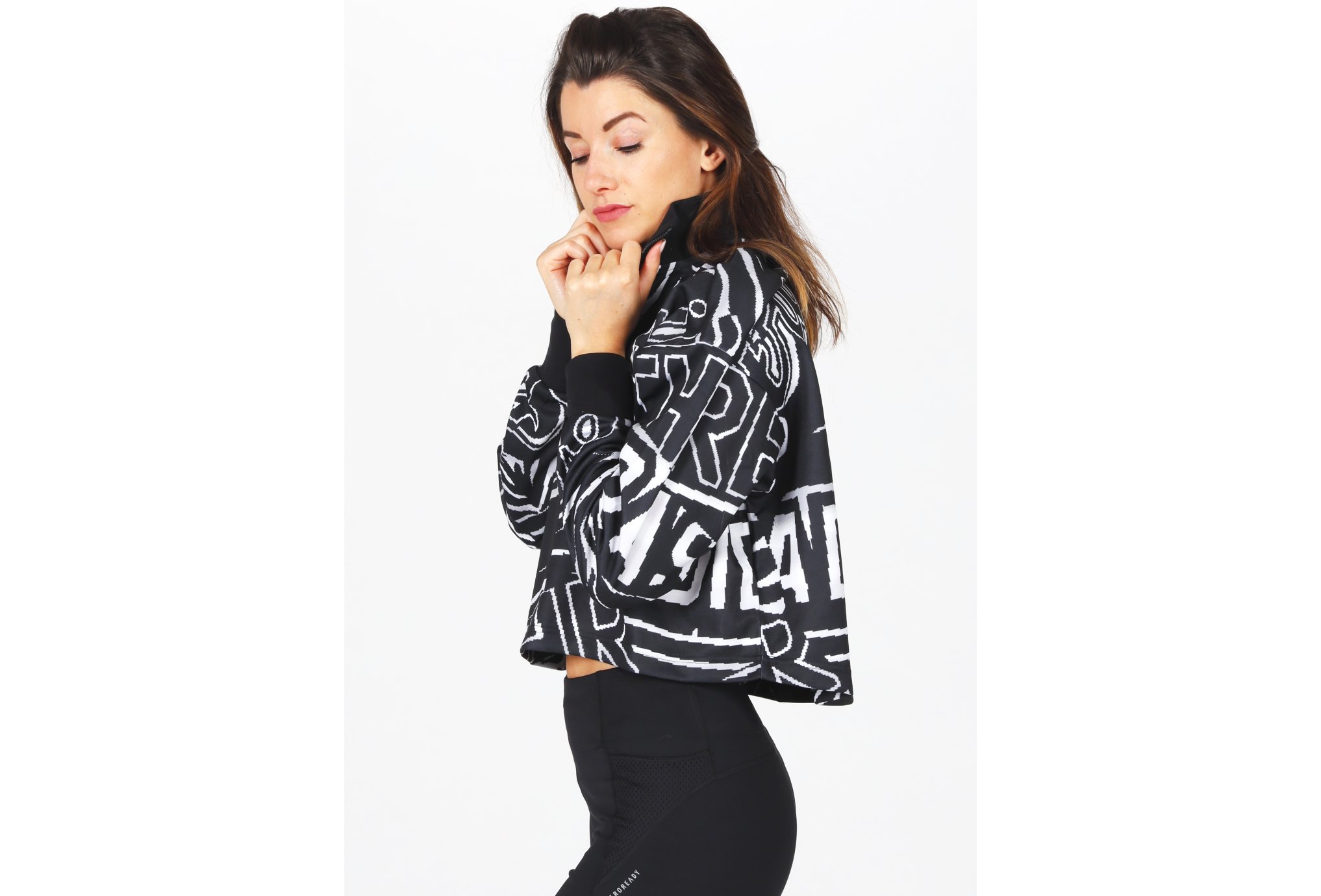 adidas Allover Print 1/2 Zip W vêtement running femme