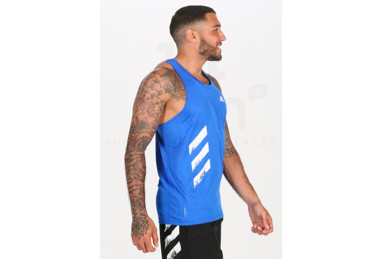 adidas camiseta de tirantes Own The Run 3-Stripes