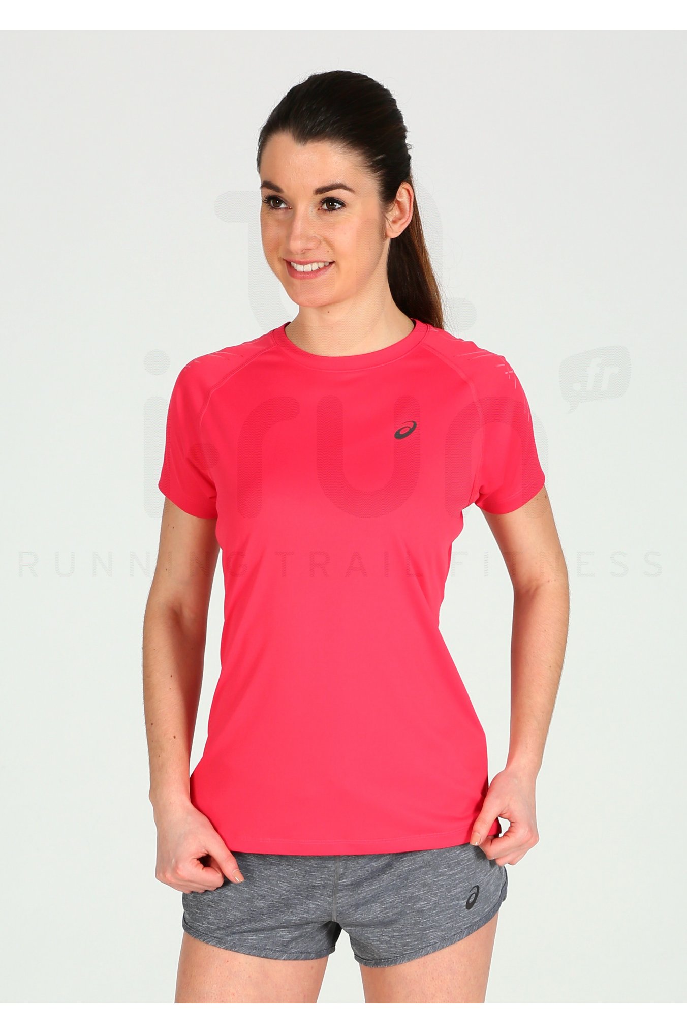 Asics Tee-shirt Stripe Top W femme pas cher