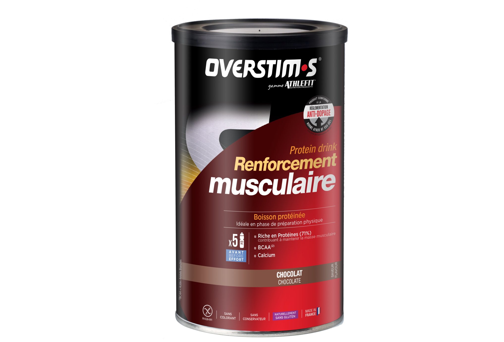 OVERSTIMS Renforcement Musculaire 300 g - Chocolat Diététique Protéines / récupération