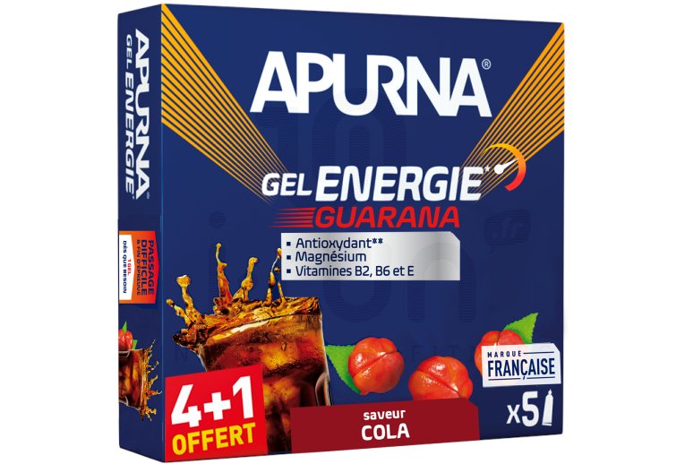 Apurna ?tui gels ?nergie Guarana - Cola 4+1