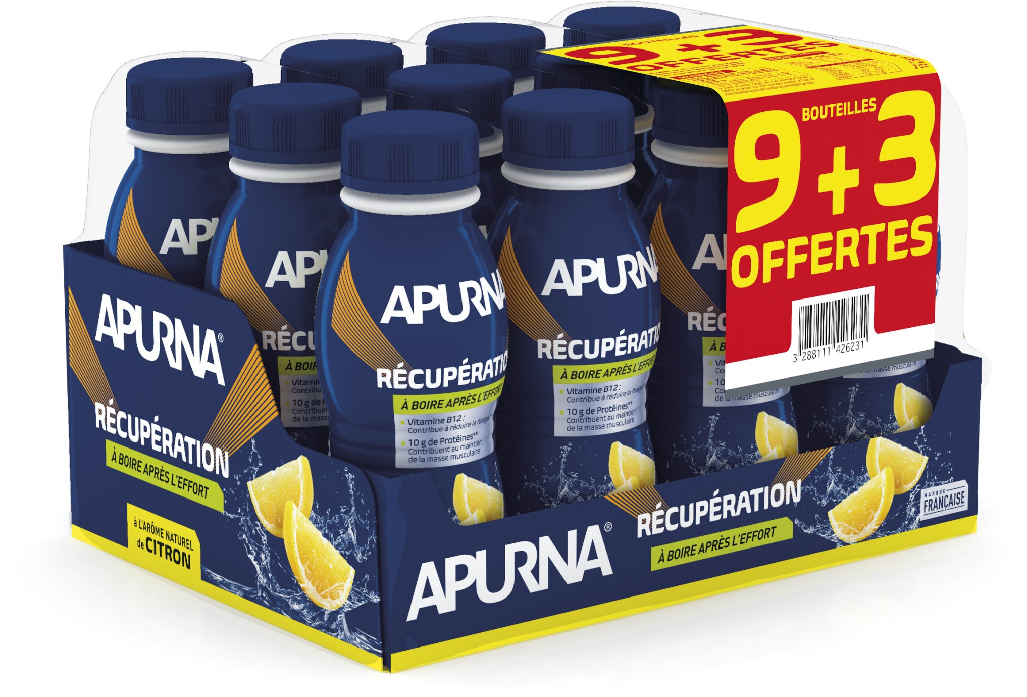 Apurna Pack 9+3 Boissons de récupération - Citron Diététique Protéines / récupération