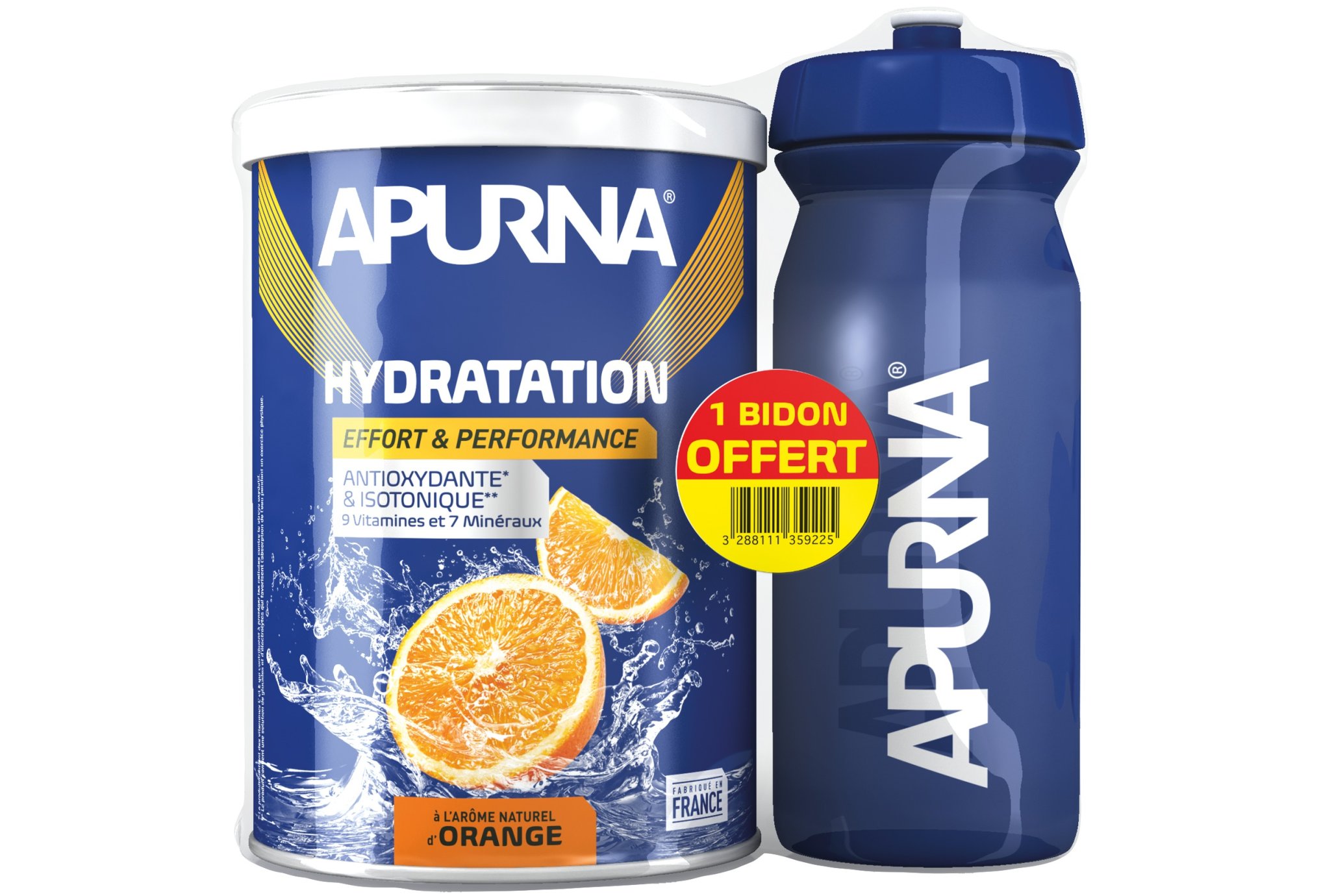 Apurna Préparation Hydratation - Orange + Bidon Offert Diététique Boissons