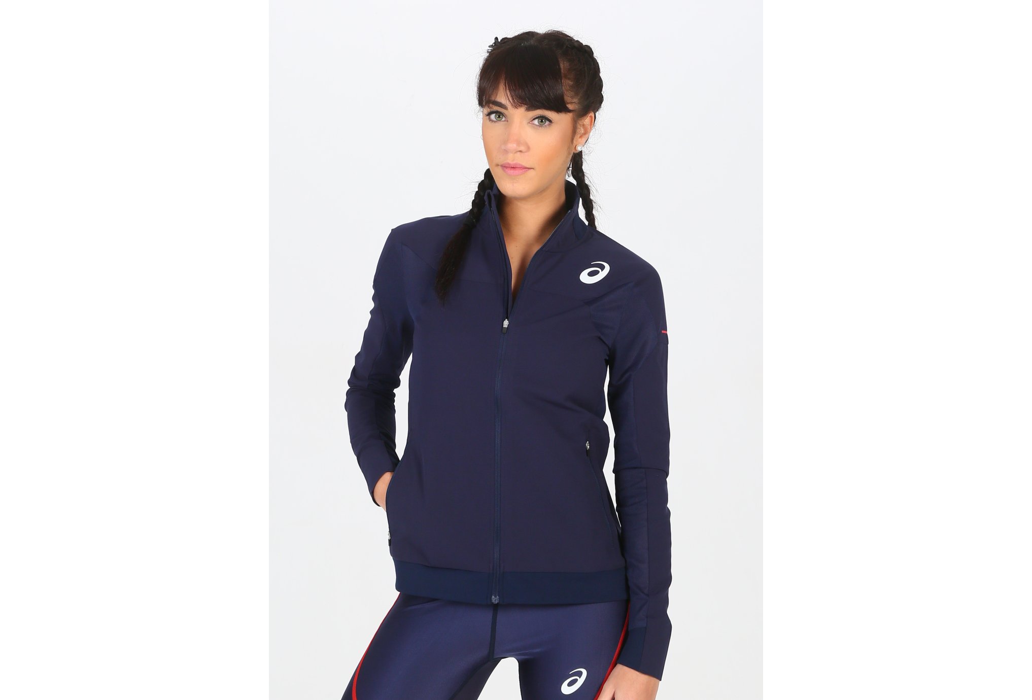 Asics T&F Jacket Équipe de France W vêtement running femme