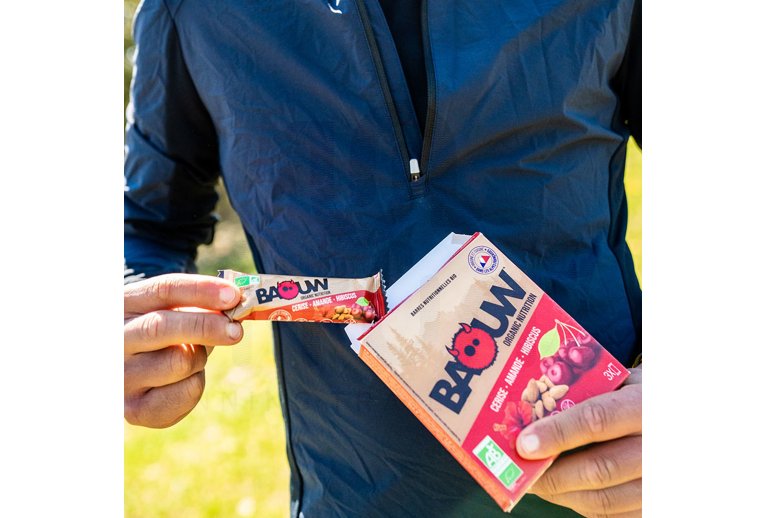 Baouw 3 barres nutritionnelles bio - Cerise - Amande - Hibiscus