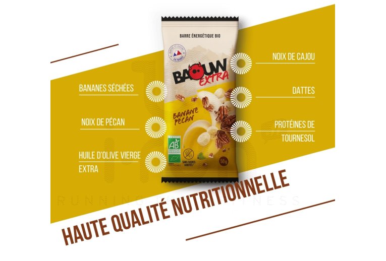 Baouw Bio-Energieriegel Extra - Banane - Pekannuss