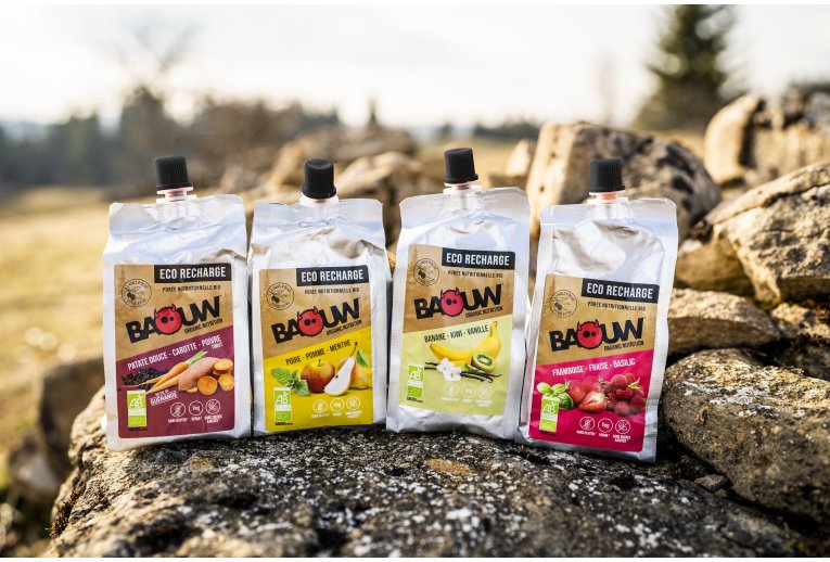 Baouw Eco recharge XXL purée nutritionnelle bio - Patate douce - Carotte - Poivre Timut