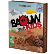 Baouw Étui 3 barres nutritionnelles bio - Cacao - Noisette - KIDS