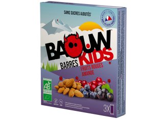 Baouw tui 3 barres nutritionnelles bio - Fruits rouges - Amande - KIDS