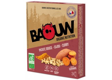 Baouw Étui 3 barres nutritionnelles bio - Patate douce - Cajou - Curry