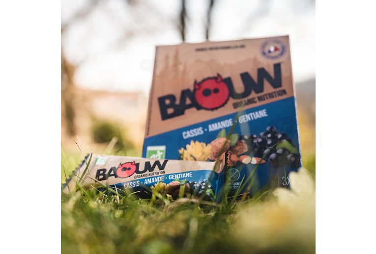 Baouw tui 3 Barres nutritionnelles bio - Cassis - Amande - Gentiane