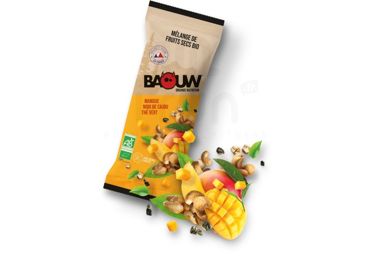 Baouw Mlange de fruits secs bio - Mangue - Noix de cajou - Th vert