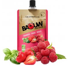 Baouw Purée nutritionnelle bio - Framboise - Fraise - Basilic