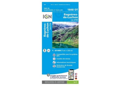 Carte IGN Bagnères-de-Luchon 1848OT