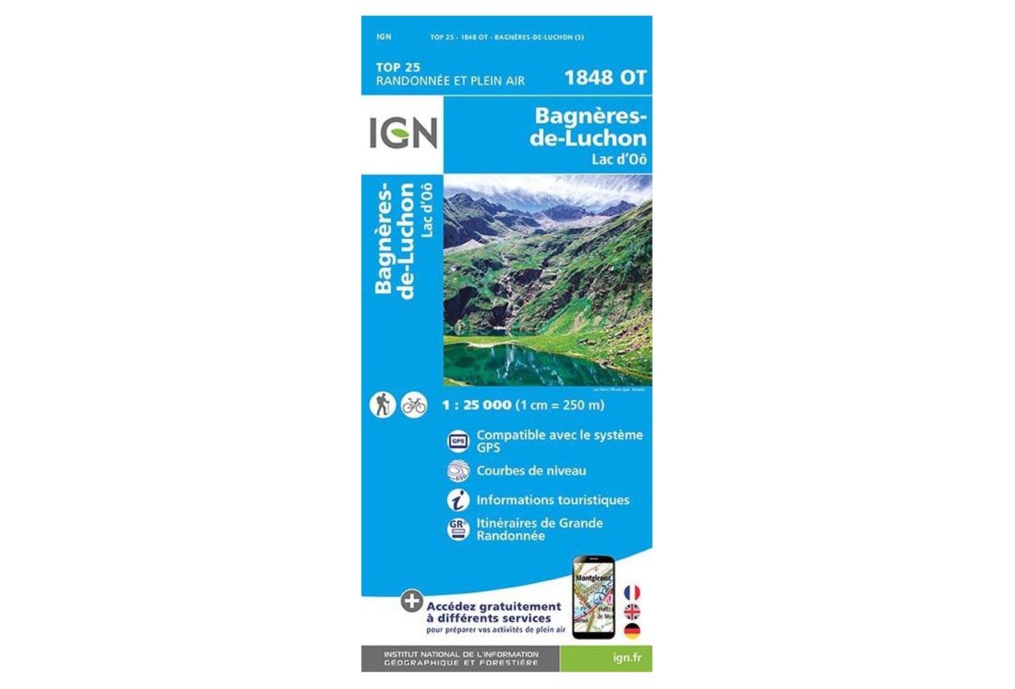 Carte IGN Bagnères-de-Luchon 1848OT Cartes