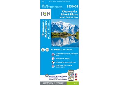Carte IGN Chamonix-Mont-Blanc 3630OT 