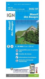 Carte IGN Massif des Bauges 3432OT