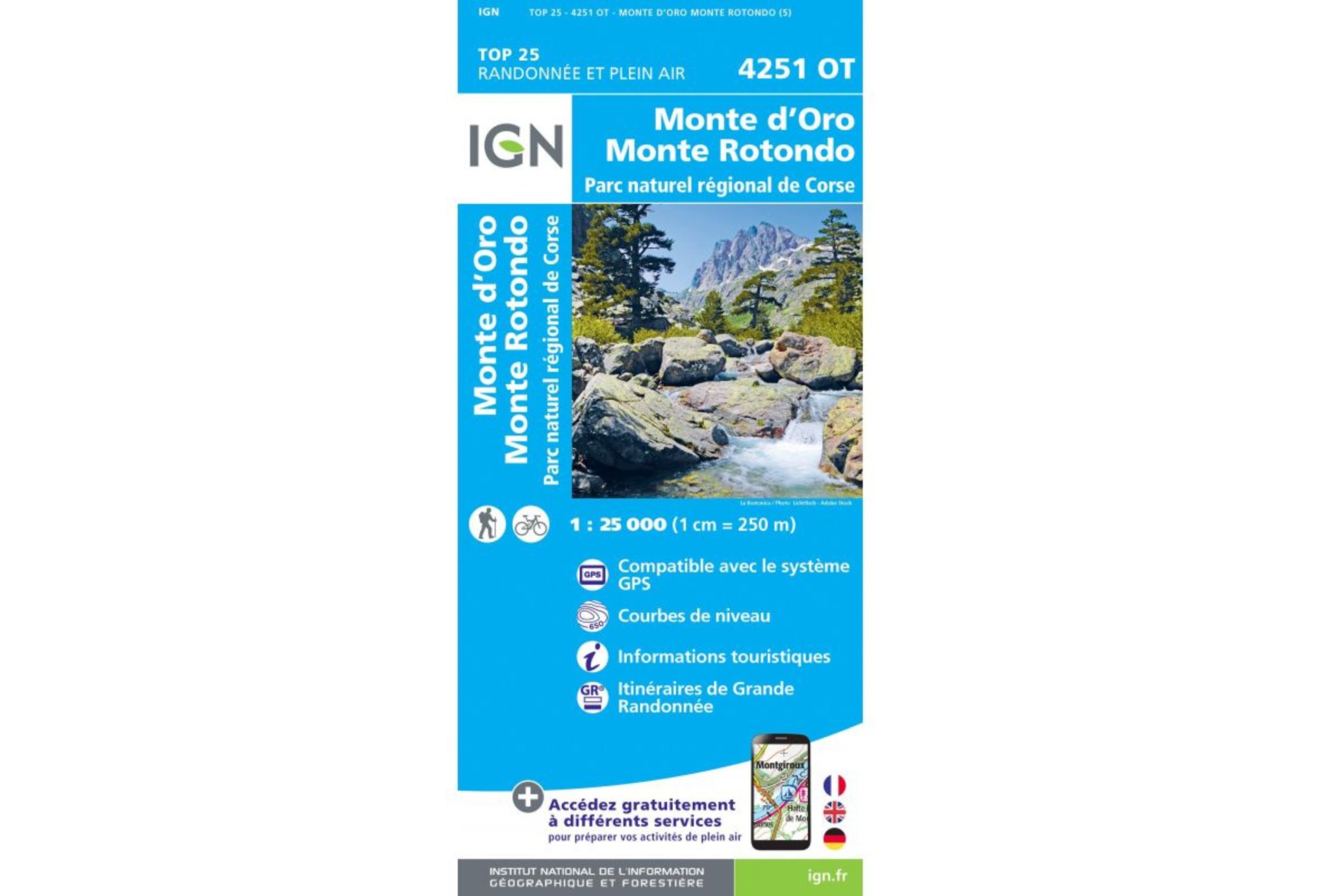 Carte IGN Monte d'Oro Monte Rotondo 4251OT Cartes