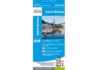Carte IGN Saint-Brieuc 0916OT