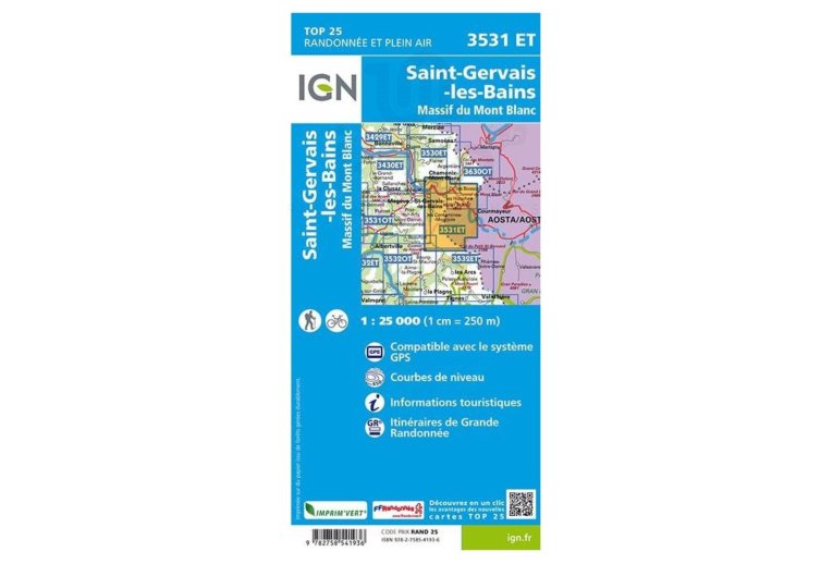 Carte IGN Saint-Gervais-les-Bains 3531ET