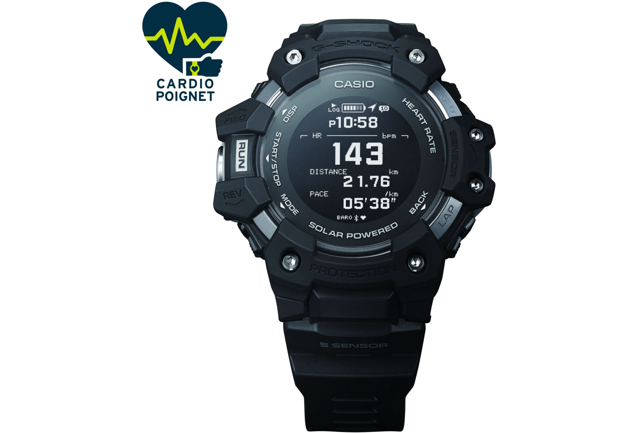 Casio G-SQUAD HR GBD-H1000-1ER Cardio-Gps