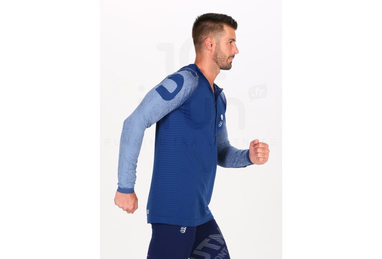Compressport camiseta manga larga Ultra Trail 180g Racing Hoodie UTMB 2020