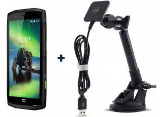 Crosscall smartphone Action-X5 y kit de fijación con cargador X-Car Pro