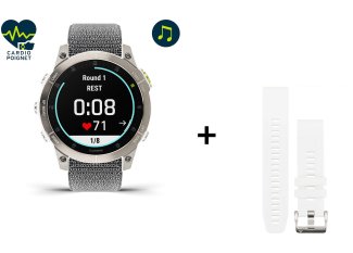 Garmin EPIX Gen 2 Sapphire Titanium + Silikon- und Nylonarmband 22 mm