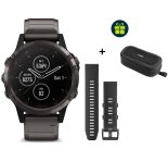 Garmin Fenix 5 Plus Sapphire Titane, pack bracelet et housse