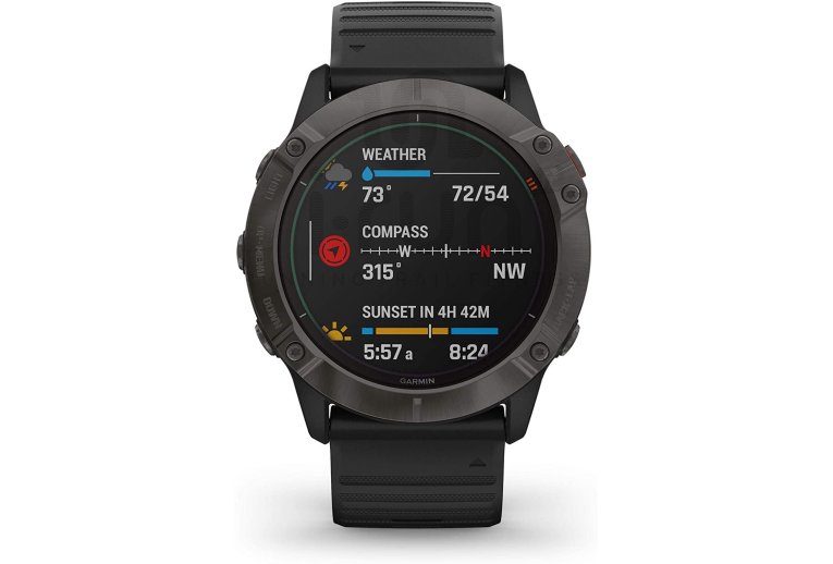 Garmin Fenix 6X Pro Solar Titanio y correa de cuero QuickFit 26 mm