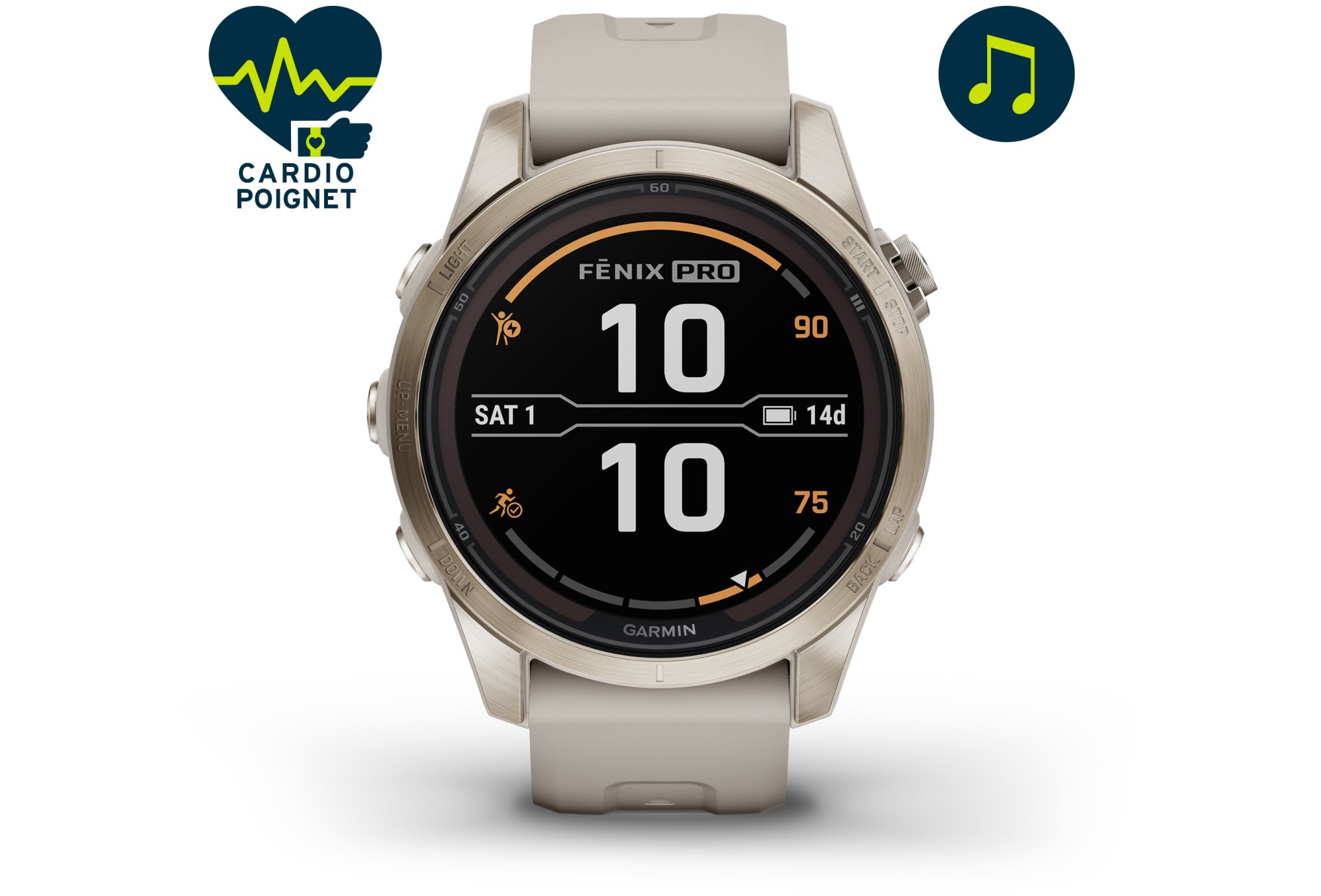Garmin Fenix 7S Pro Sapphire Solar Titane Blanc