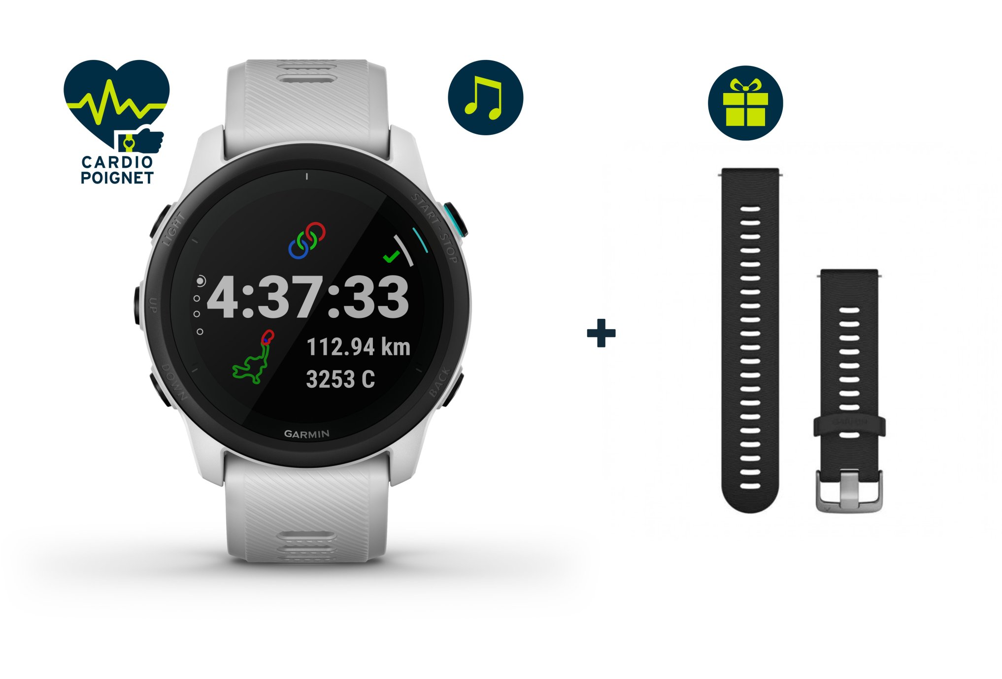 Garmin Forerunner 745 + Bracelet silicone 22 mm offert Cardio-Gps
