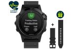 Garmin Pack Fenix 5 GPS Multisport Sapphire + Bracelet cuir QuickFit
