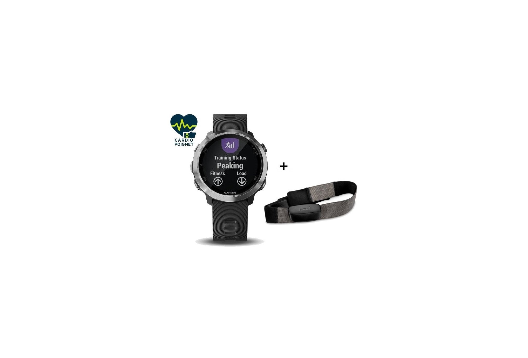 Garmin Pack Forerunner 645 + Ceinture cardio-fréquencemètre textile Cardio-Gps