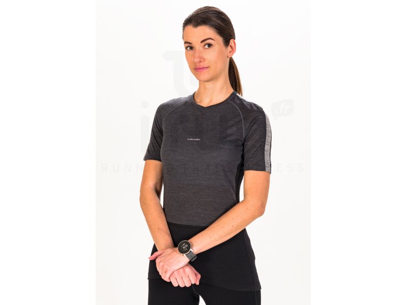 T-shirt manches courtes en laine mérinos femme, Merino Resist kaki