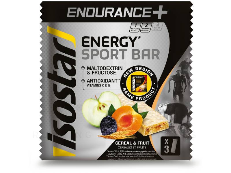 Lot De 3 Boîtes Isostar Céréal Max - Barres énergétiques Pomme/Abricot - 9 Barres De 55g