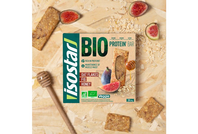 Isostar barrita proteica Protein Bar Bio - higos, d�tiles y miel