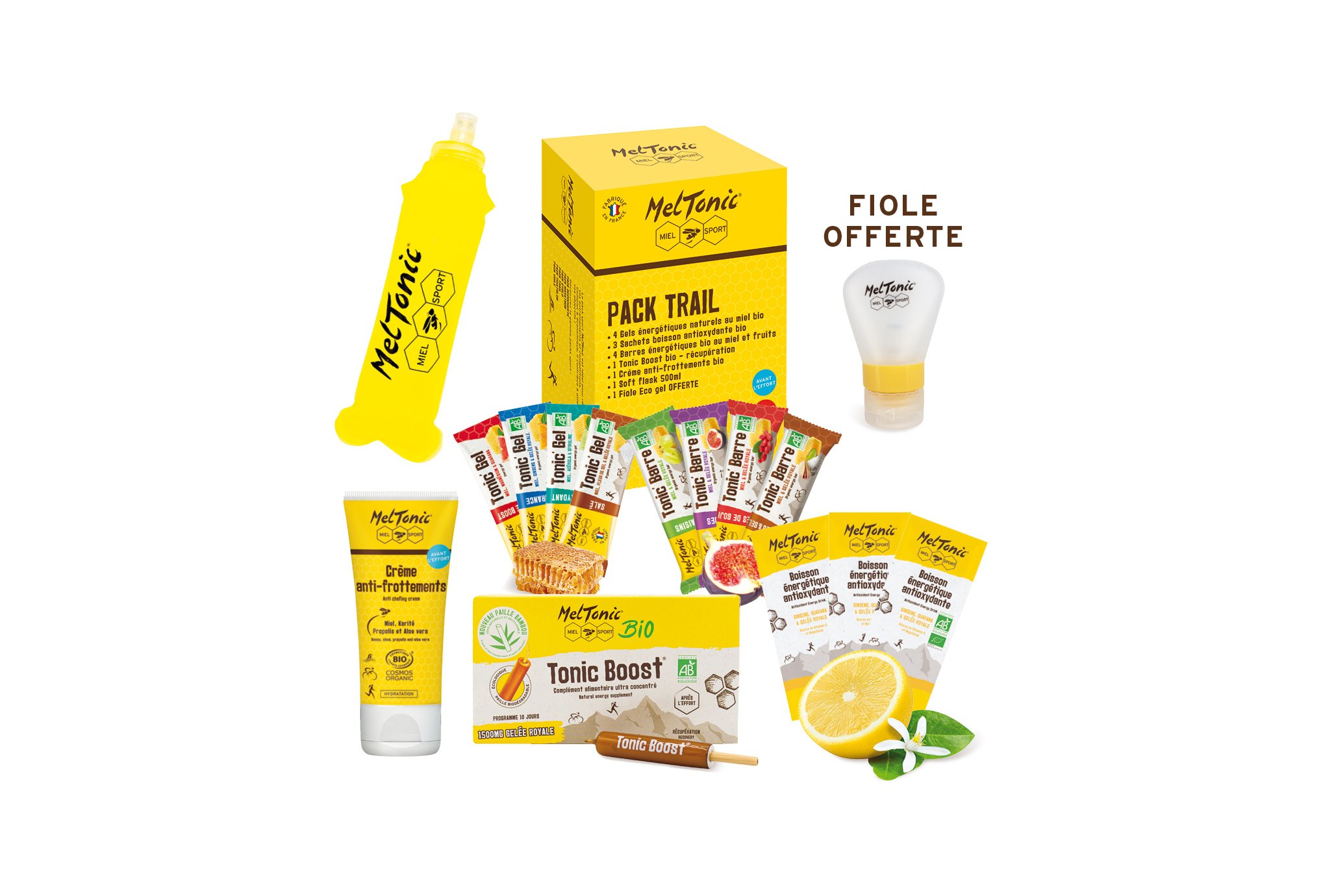 MelTonic Pack Trail - Boisson Énergétique Antioxydante saveur citron Diététique Packs