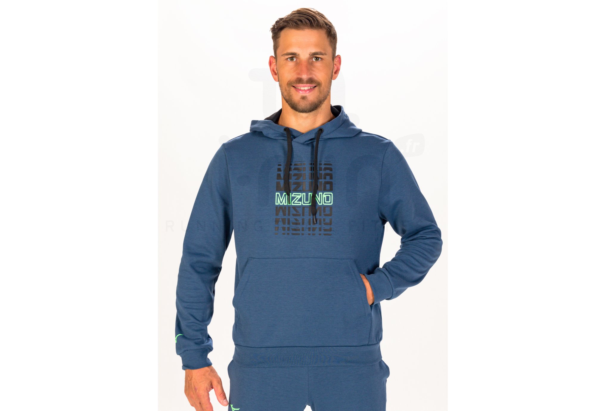 Mizuno Athletics Graphic Hoody Bleu