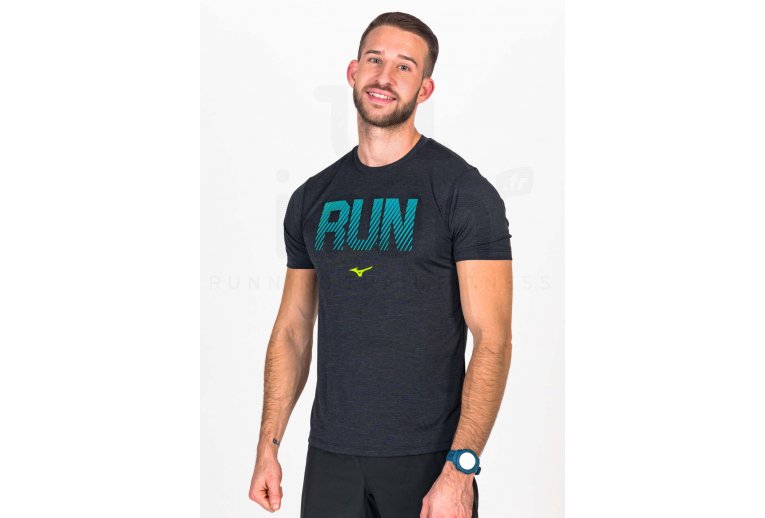 Mizuno Core negro camisetas fitness hombre
