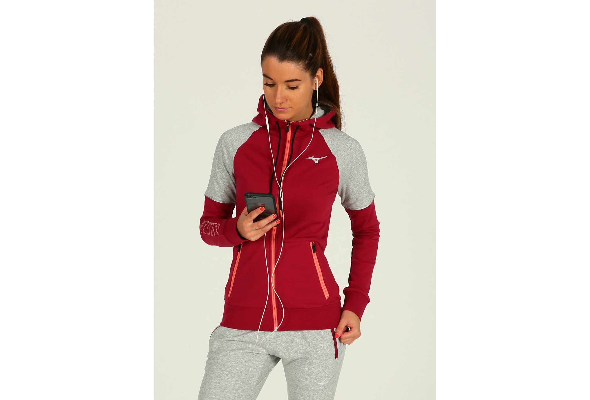 Mizuno Heritage Zip Hoody W Diététique Vêtements femme
