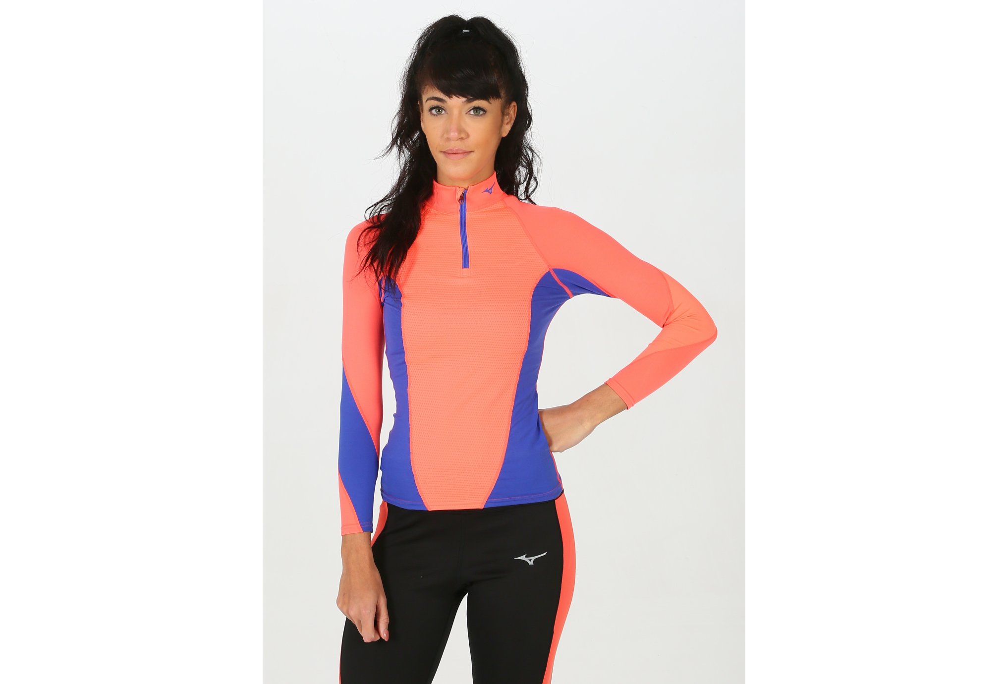 Mizuno Tee-shirt Breath Thermo Virtual Body G1 1/2 zip W vêtement running femme