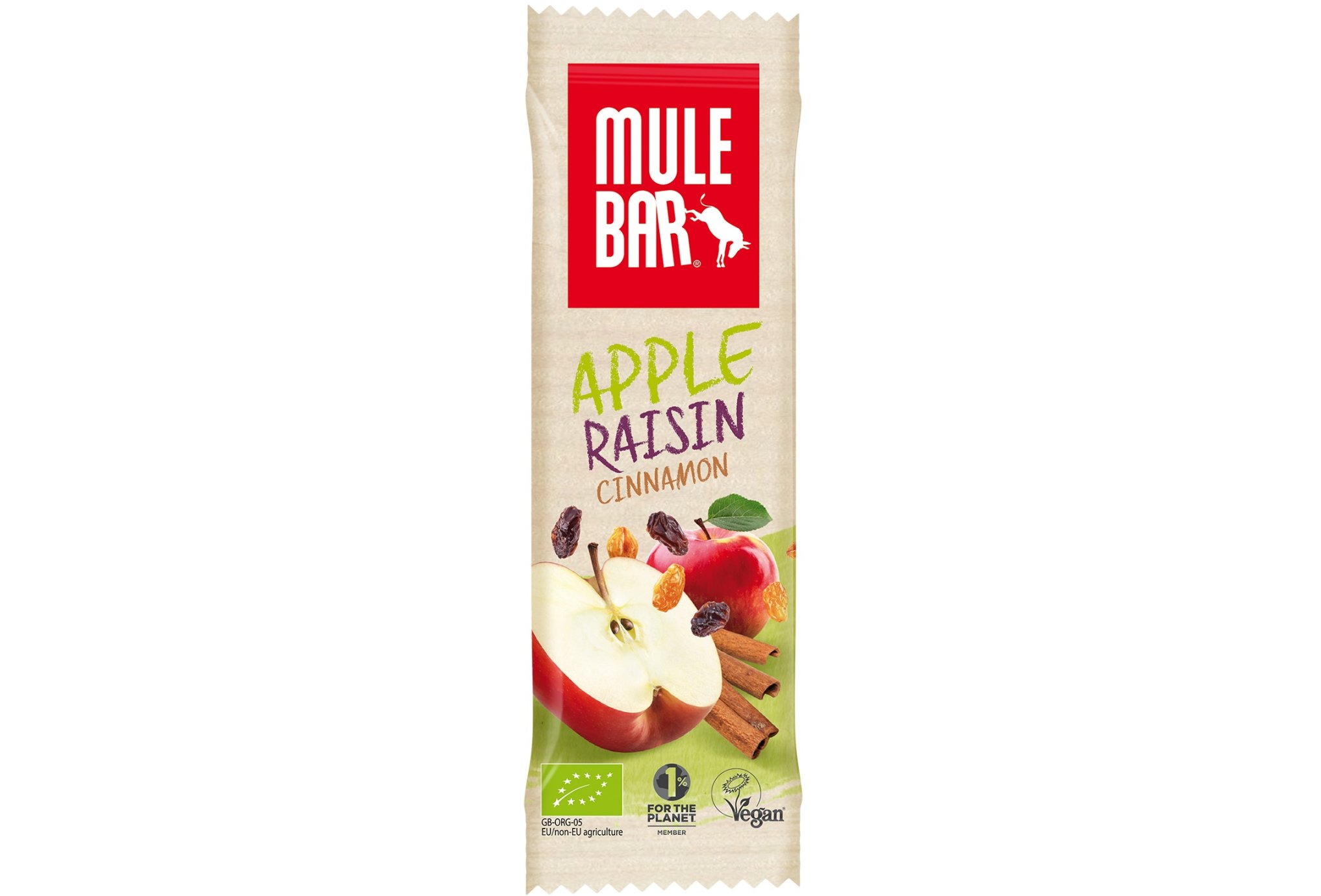 Mulebar Barre énergétique Bio Vegan - Pomme/Raisin/Cannelle Diététique Barres