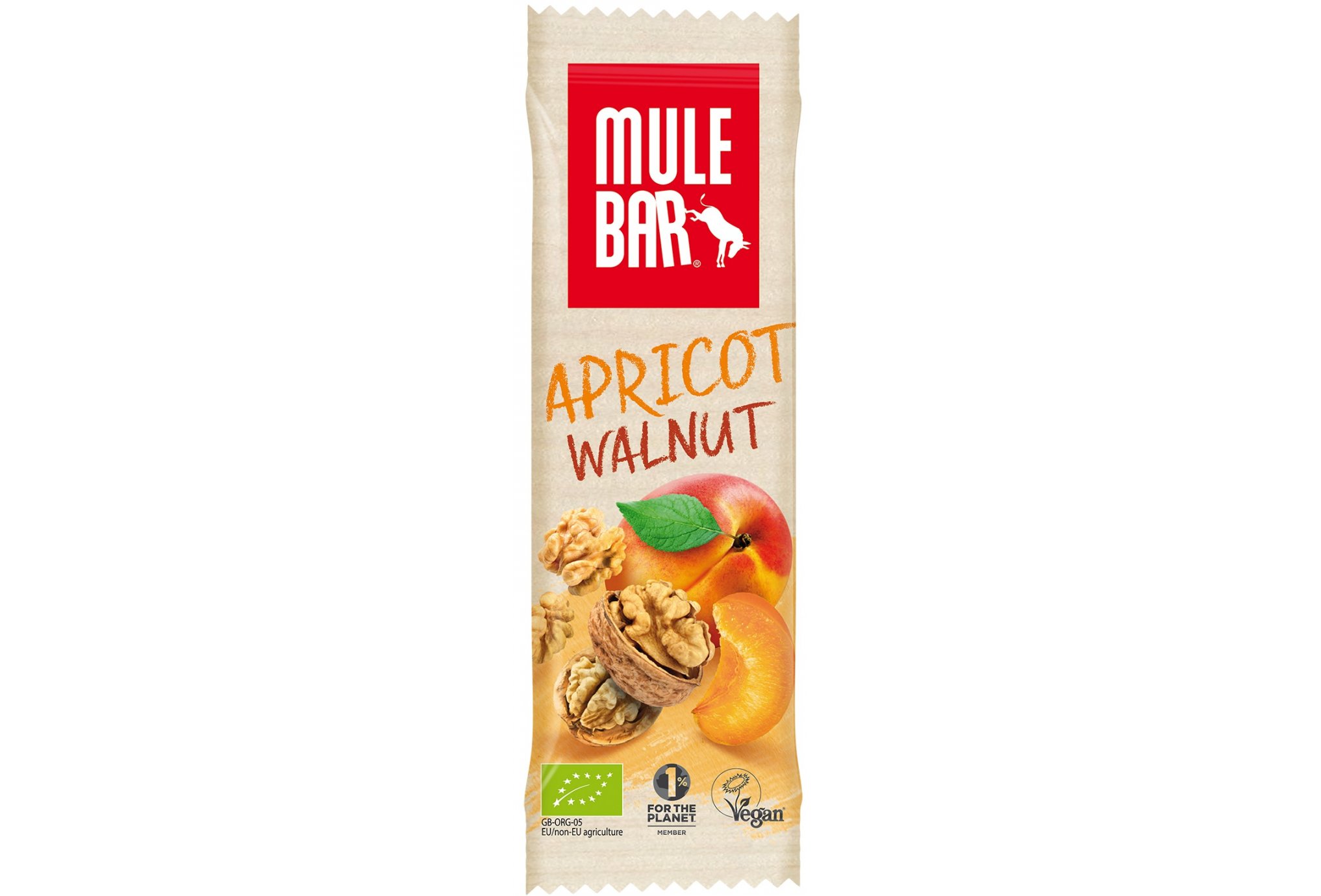 Mulebar Barre énergétique bio vegan- abricot/noix diététique barres