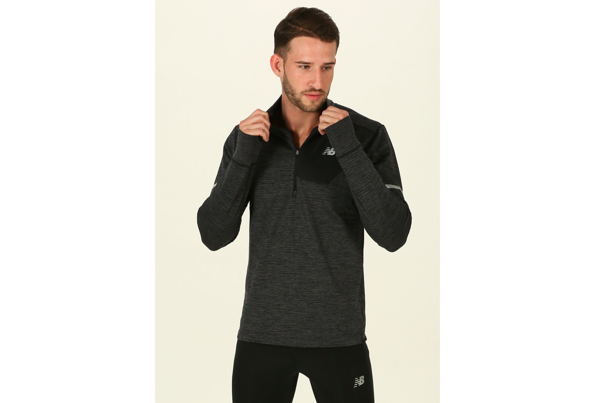 New Balance Heat Quarter 1/2 Zip M vêtement running homme