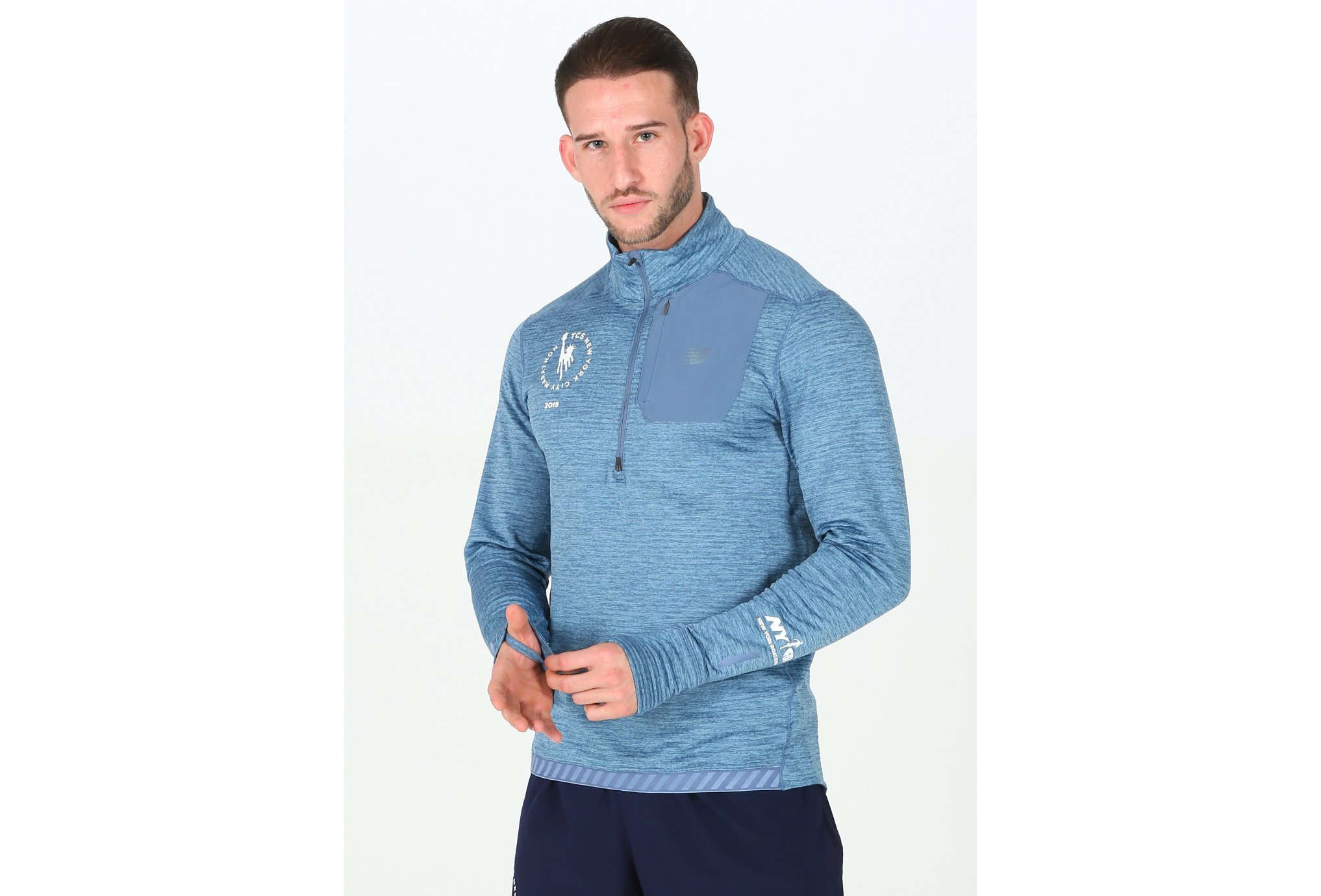New Balance Heat Quarter 1/2 Zip NYC M vêtement running homme