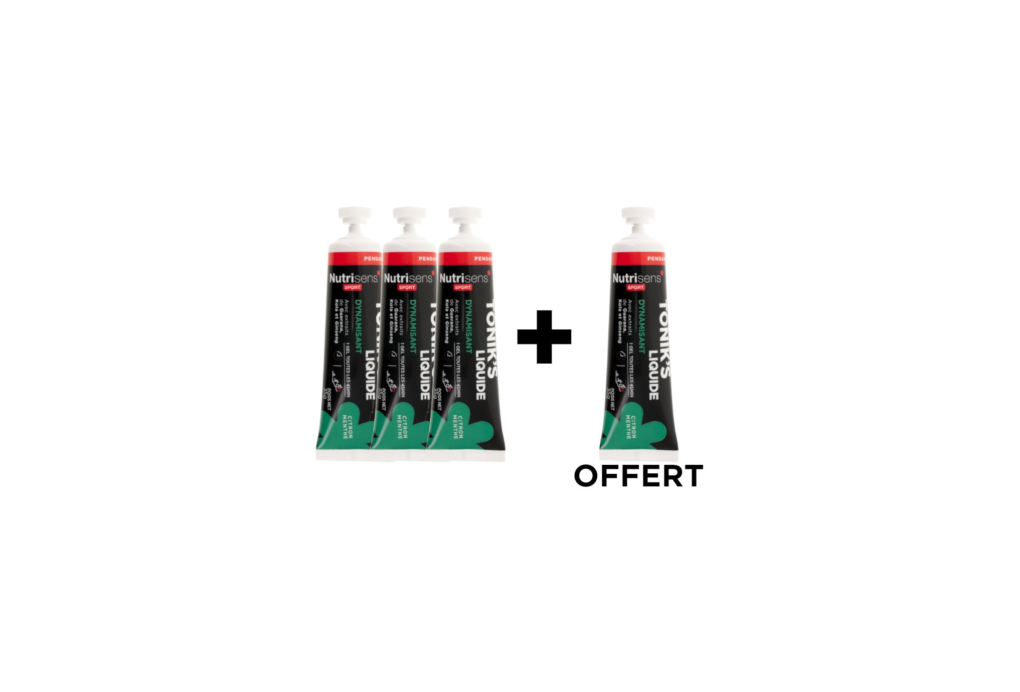 Nutrisens Sport Étui 3 Gels + 1 offert Tonik's - Menthe/Citron Diététique Gels